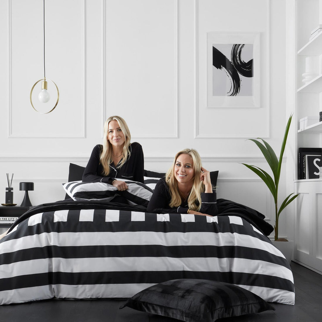Style Sisters Bold Stripe Beige Cotton Duvet Cover Set