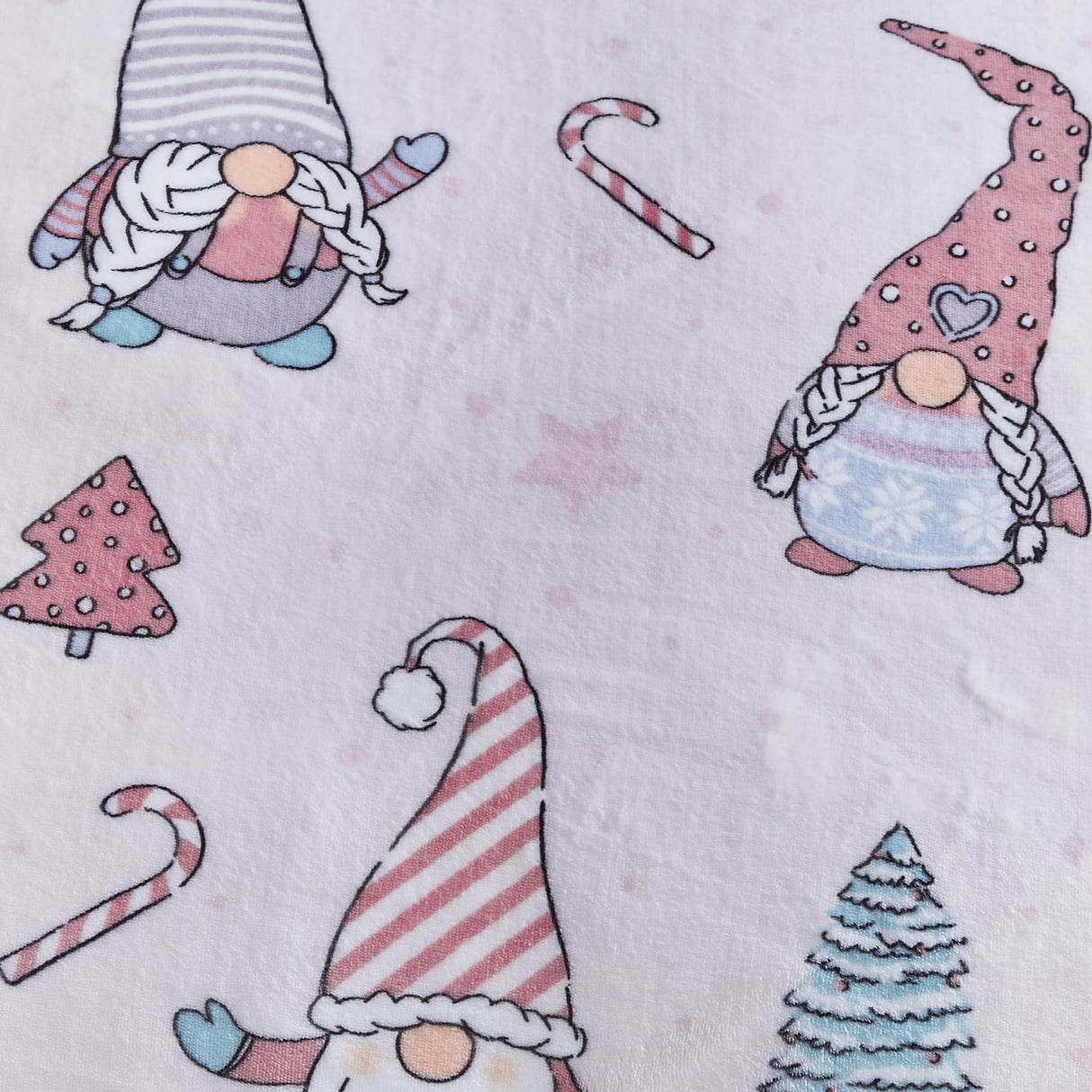 Catherine Lansfield Festive Gnomes Christmas Duvet Cover Set - Christmas Gnomes Duvet Set Pink