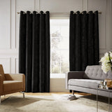 Hyperion Selene Thermal Weighted Eyelet Curtains Pair - Amber Gold image 2