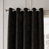 Hyperion Selene Luxury Chenille Weighted Thermal Eyelet Curtains Pair