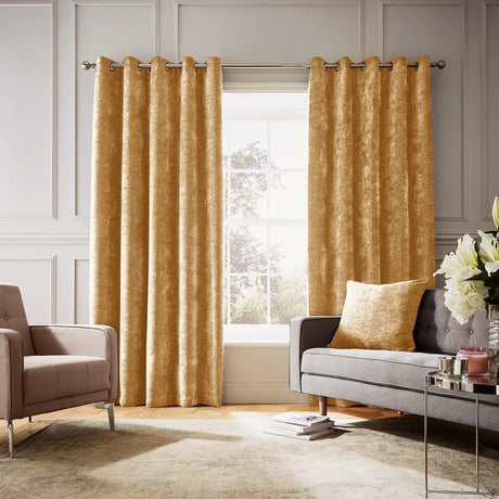 Hyperion Selene Luxury Chenille Weighted Thermal Eyelet Curtains Pair