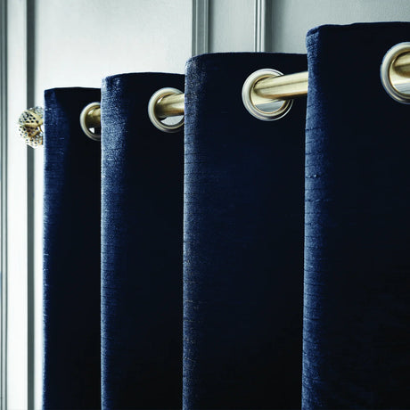 Hyperion Selene Luxury Chenille Weighted Thermal Eyelet Curtains Pair