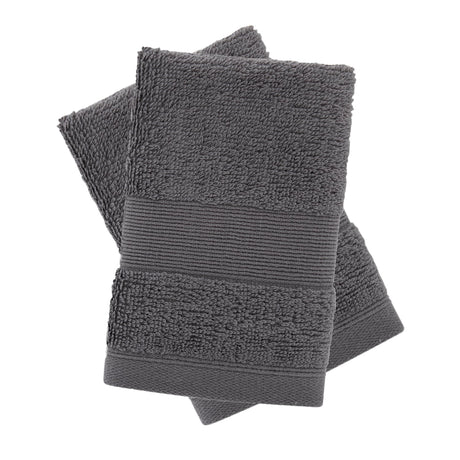 Catherine Lansfield Anti-Bacterial 500gsm Towel - Charcoal - Antibacterial Face Cloth Charcoal