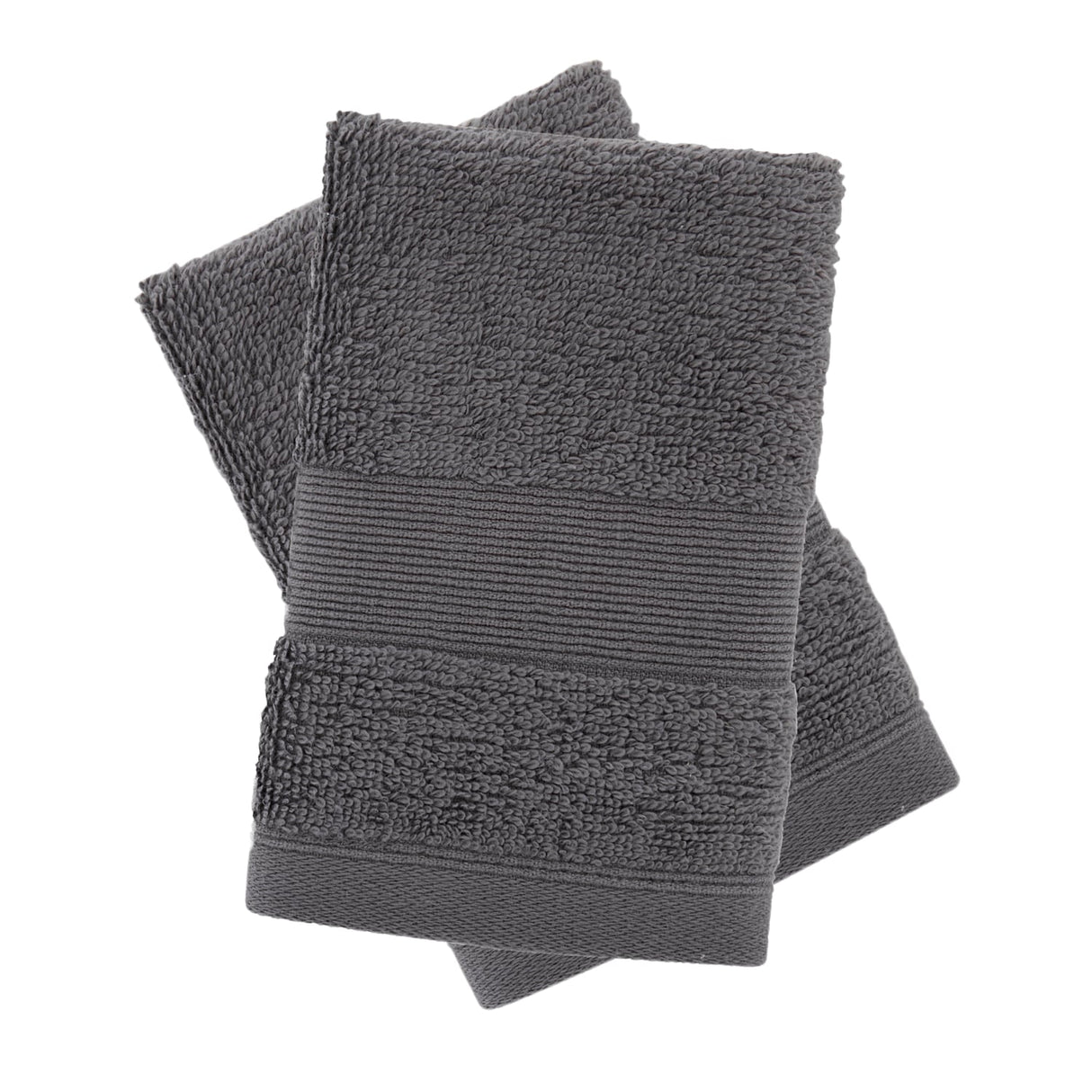 Catherine Lansfield Anti-Bacterial Face Cloth Towel Pair - Charcoal - Antibacterial Face Cloth Charcoal