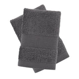 Catherine Lansfield Anti-Bacterial Face Cloth Towel Pair - Charcoal - Antibacterial Face Cloth Charcoal