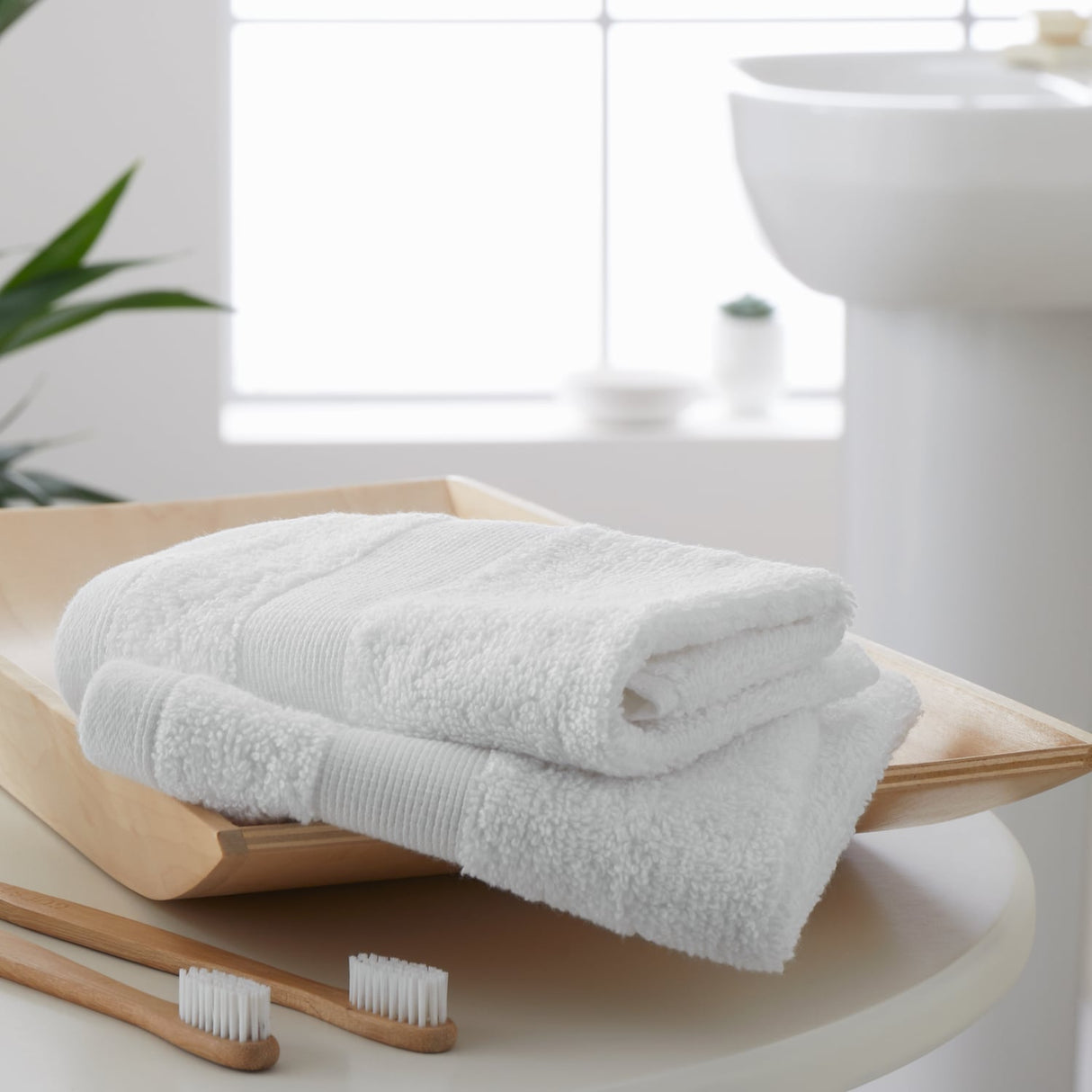 Catherine Lansfield Anti-Bacterial Face Cloth Towel Pair - White
