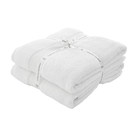 Catherine Lansfield Anti-Bacterial 500gsm 2 Piece Bath Sheet Towel Bale - White