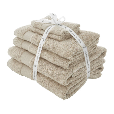 Catherine Lansfield Anti-Bacterial 500gsm 6 Piece Towel Bale - Natural - Antibacterial Towel Bale Natural