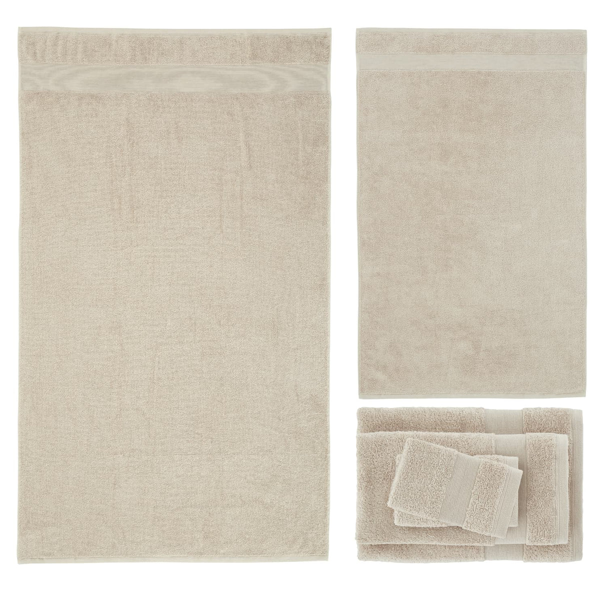 Catherine Lansfield Anti-Bacterial 500gsm 6 Piece Towel Bale - Natural - Antibacterial Towel Bale Natural