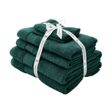 Catherine Lansfield Anti-Bacterial 500gsm 6 Piece Forest Green 100% Cotton Towel Bale
