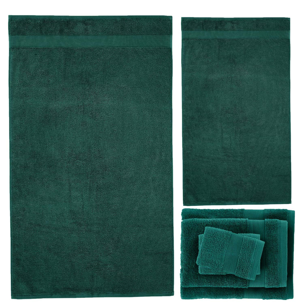 Catherine Lansfield Anti-Bacterial 500gsm 6 Piece Forest Green 100% Cotton Towel Bale