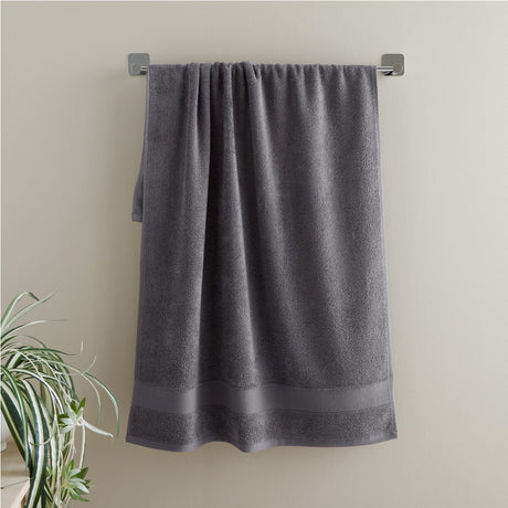 Catherine Lansfield Anti-Bacterial 500gsm 6 Piece Towel Bale - Charcoal - Antibacterial Towel Charcoal