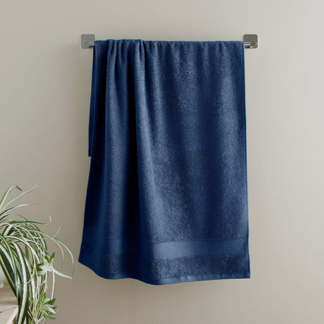Catherine Lansfield Anti-Bacterial 500gsm 2 Piece Bath Sheet Towel Bale - Navy - Antibacterial Towel Navy