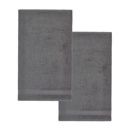 Catherine Lansfield Anti-Bacterial 500gsm 2 Piece Bath Sheet Towel Bale - Charcoal - Antibacterial Towel Pair Charcoal