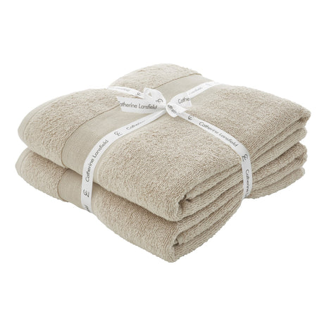 Catherine Lansfield Anti-Bacterial 500gsm 6 Piece Towel Bale - Natural - Antibacterial Towel Pair Natural