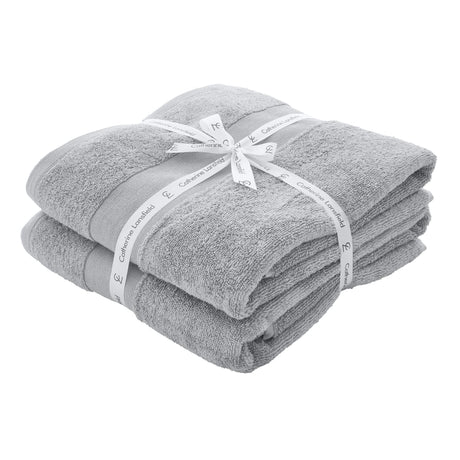 Catherine Lansfield Anti-Bacterial 500gsm 2 Piece Bath Sheet Towel Bale - Silver