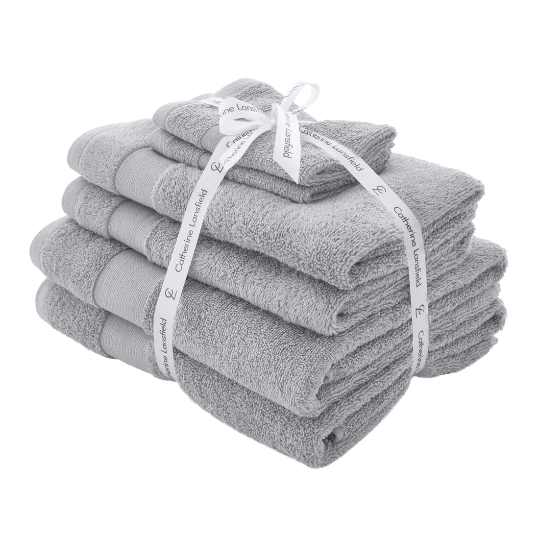 Catherine Lansfield Anti-Bacterial 500gsm 6 Piece Silver 100% Cotton Towel Bale
