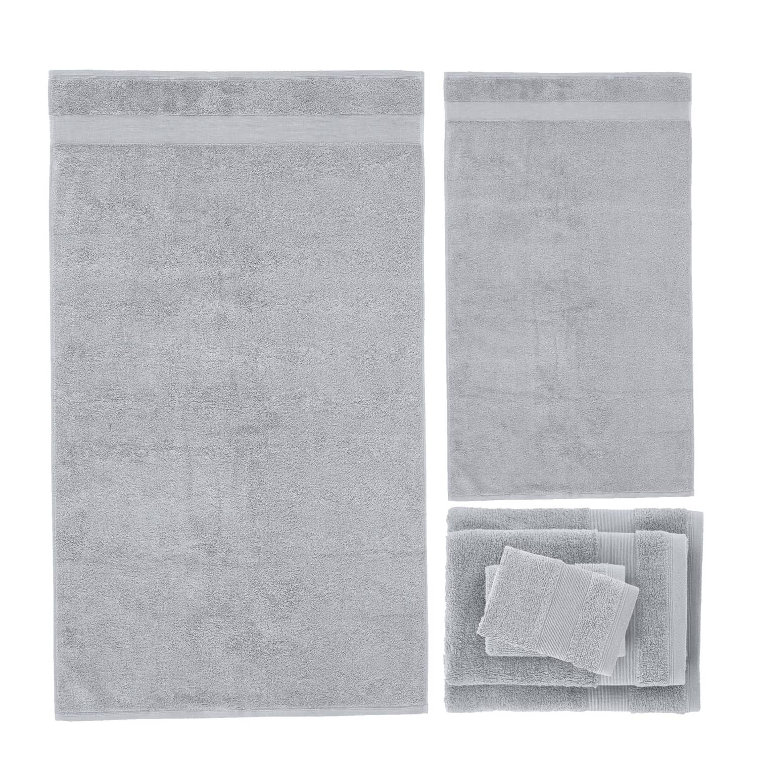 Catherine Lansfield Anti-Bacterial Face Cloth Towel Pair - Silver - Anti Bacterial Silver Sheet Pair