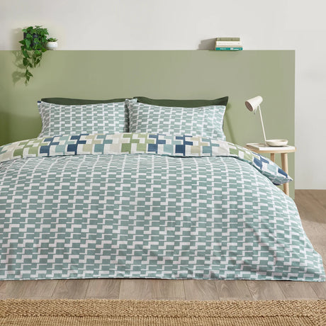 Catherine Lansfield Bryson Geo Reversible Duvet Cover Set with Pillowcase