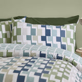 Catherine Lansfield Bryson Geo Duvet Cover Set - Bryson Geo Blue Duvet Set