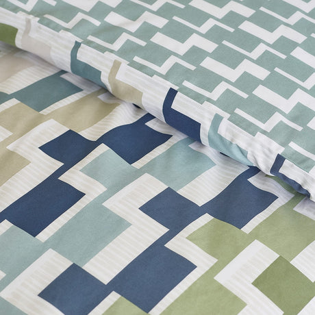 Catherine Lansfield Bryson Geo Duvet Cover Set - Bryson Geo Blue Duvet Set