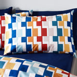 Catherine Lansfield Bryson Geo Reversible Duvet Cover Set - Bright - Bryson Geo
