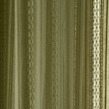 Pineapple Elephant Zofia Broderie Anglaise Voile Curtain Panel - Olive Jacquard - Zofia Broderie Anglaise Voile Olive Green
