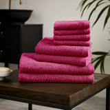 Catherine Lansfield Quick Dry Cotton 8 Piece Towel Bale - Hot Pink
