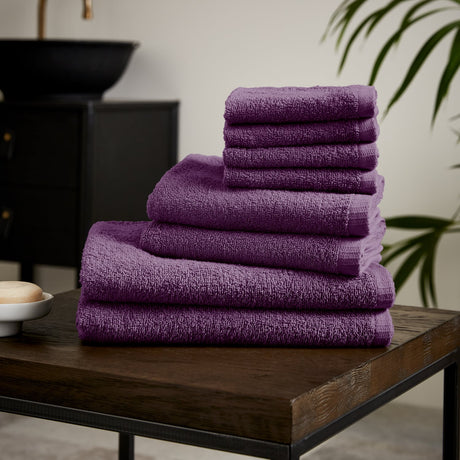 Catherine Lansfield Quick Dry 400gsm 2 Piece Bath Sheet Towel Bale - Plum