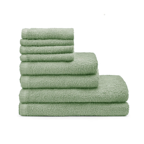 Catherine Lansfield Quick Dry Cotton 8 Piece Towel Bale - Sage Green - Quick Dry Bale Sage Green