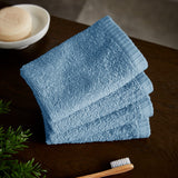 Catherine Lansfield Quick Dry 400gsm Cotton Towel - Blue - Quick Dry Face Cloth 4 Pk Blue