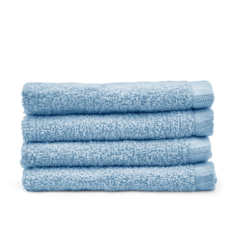 Catherine Lansfield Quick Dry Cotton Face Cloths 4 Pack 30x30cm - Blue - Quick Dry Face Cloth 4 Pk Blue