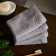Catherine Lansfield Quick Dry Cotton Face Cloths 4 Pack 30x30cm - Grey - Quick Dry Face Cloth 4 Pk Grey