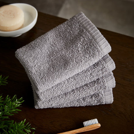 Catherine Lansfield Quick Dry Hair Turbans Pack of 2 - Grey - Quick Dry Face Cloth 4 Pk Grey