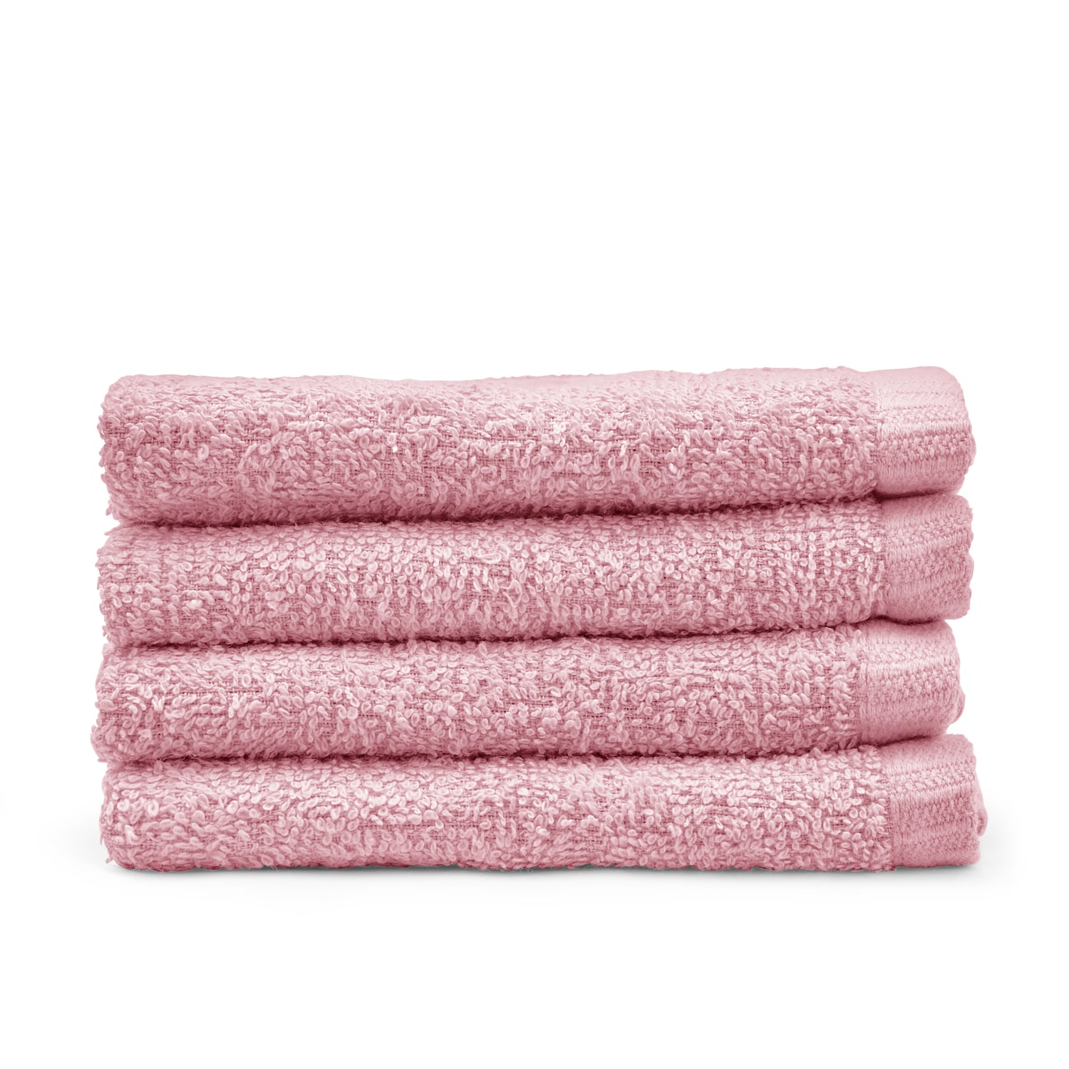 Catherine Lansfield Quick Dry Cotton Face Cloths 4 Pack 30x30cm - Pink - Quick Dry Face Cloth 4 Pk Pink