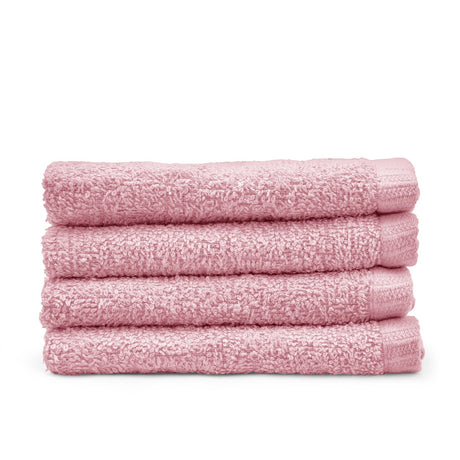 Catherine Lansfield Quick Dry Cotton Face Cloths 4 Pack 30x30cm - Pink - Quick Dry Face Cloth 4 Pk Pink