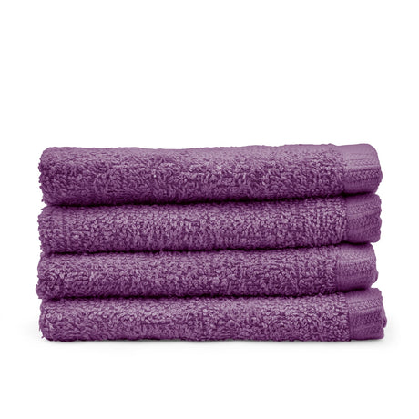 Catherine Lansfield Quick Dry 400gsm Cotton Towel - Plum - Quick Dry Face Cloth 4 Pk Plum