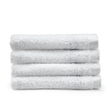 Catherine Lansfield Quick Dry Cotton Face Cloths 4 Pack 30x30cm - White - Quick Dry Face Cloth 4 Pk White