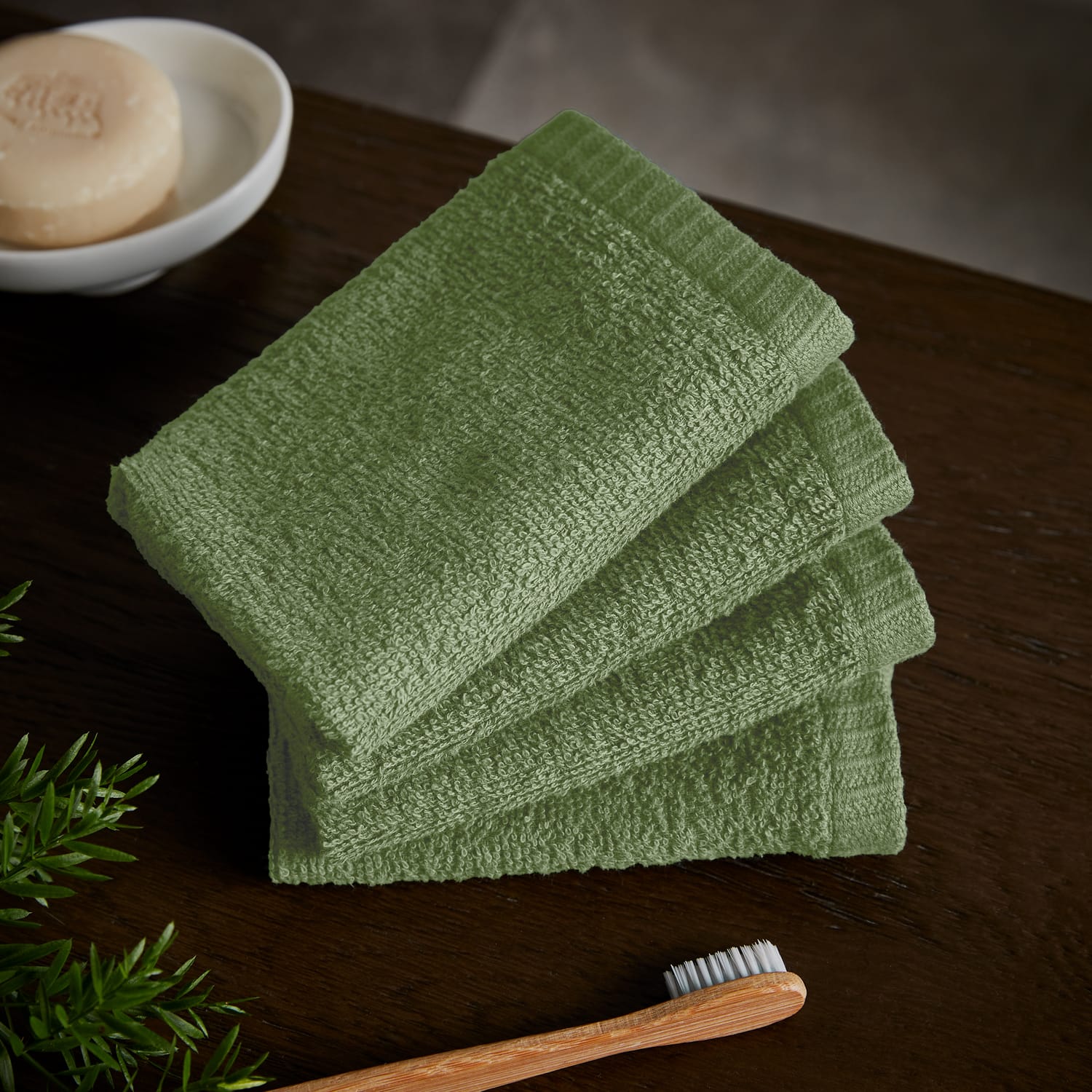 Catherine Lansfield Quick Dry Cotton 8 Piece Towel Bale - Sage Green - Quick Dry Fc Pack Sage Green