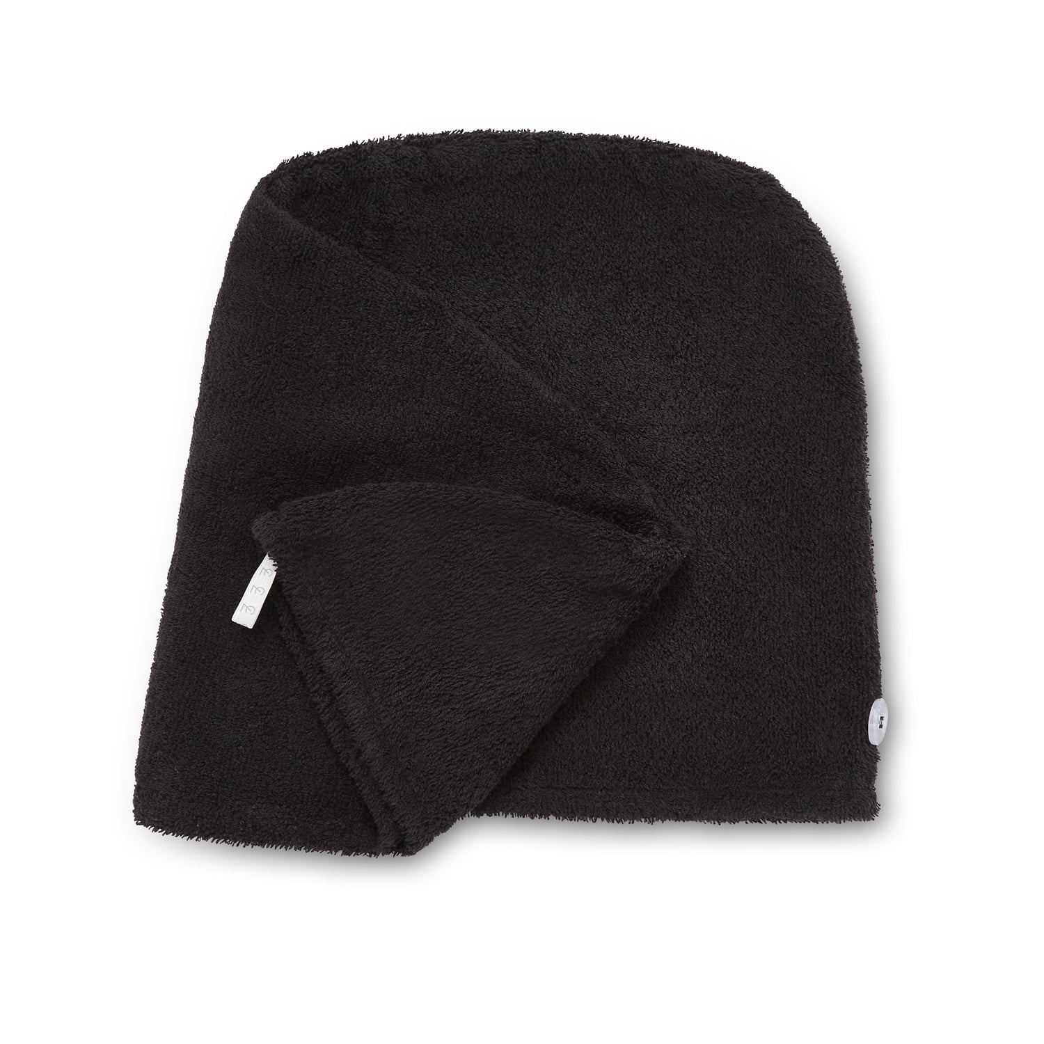 Catherine Lansfield Quick Dry Hair Turbans Pack of 2 - Black - Quick Dry Hair Turban Pair Black Towel