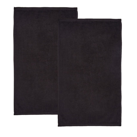 Catherine Lansfield Quick Dry Cotton 8 Piece Towel Bale - Black - Quick Dry Sheet Pair Bale Black