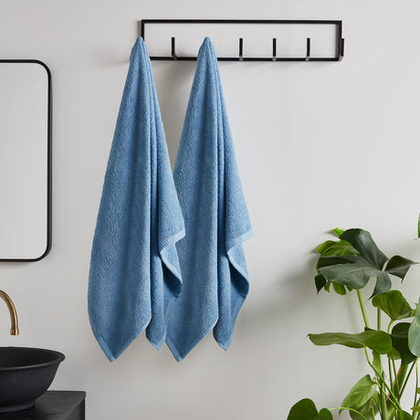 Catherine Lansfield Quick Dry Cotton 8 Piece Towel Bale - Blue - Quick Dry Sheet Pair Blue