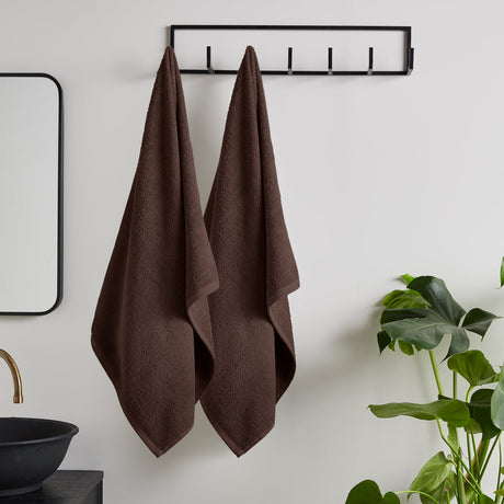 Catherine Lansfield Quick Dry 400gsm 2 Piece Bath Sheet Towel Bale - Grey - Quick Dry Sheet Pair Chocolate