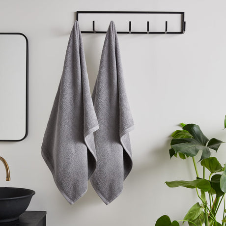 Catherine Lansfield Quick Dry Cotton 8 Piece Towel Bale - Grey - Quick Dry Sheet Pair Grey