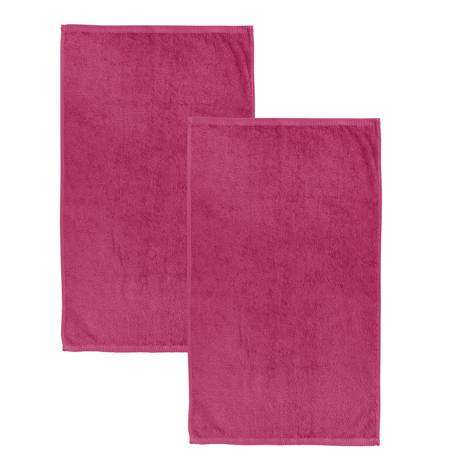Catherine Lansfield Quick Dry Cotton Face Cloths 4 Pack 30x30cm - Hot Pink - Quick Dry Sheet Pair Hot Pink