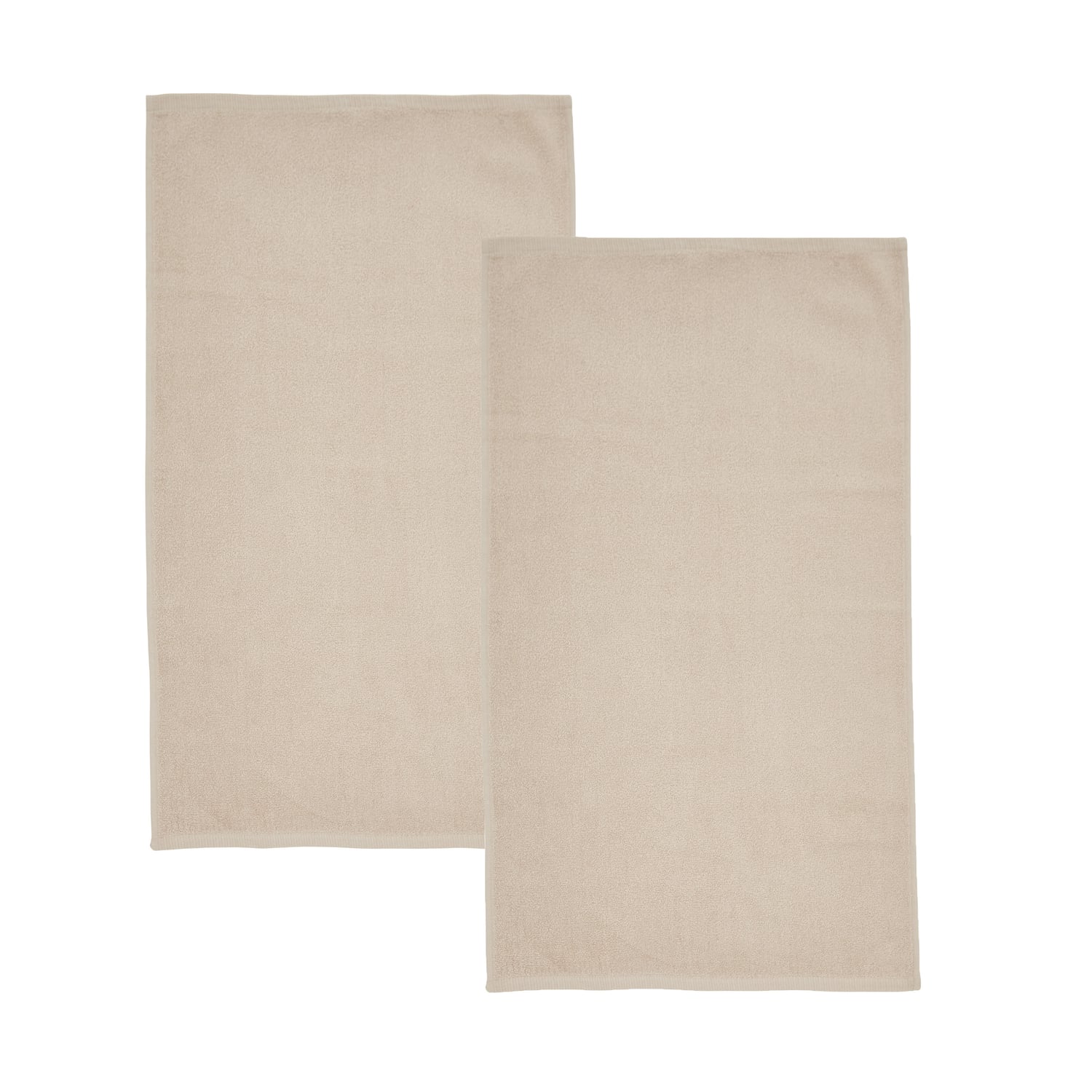 Catherine Lansfield Quick Dry Cotton Face Cloths 4 Pack 30x30cm - Natural - Quick Dry Sheet Pair Natural