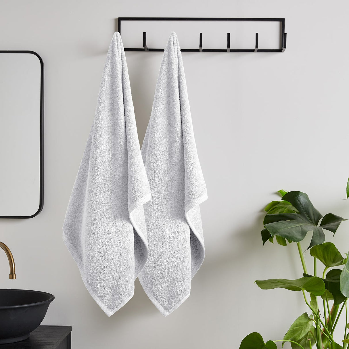 Catherine Lansfield Quick Dry 400gsm 2 Piece Bath Sheet Towel Bale - White - Quick Dry Sheet Pair White