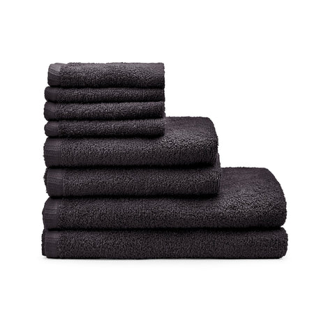 Catherine Lansfield Quick Dry 400gsm 2 Piece Bath Sheet Towel Bale - Black - Quick Dry Towels Black 8 Piece Bale