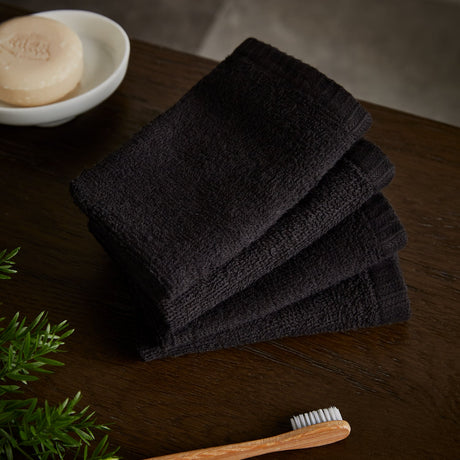 Catherine Lansfield Quick Dry Hair Turbans Pack of 2 - Black - Quick Dry Towels Black Face Cloth