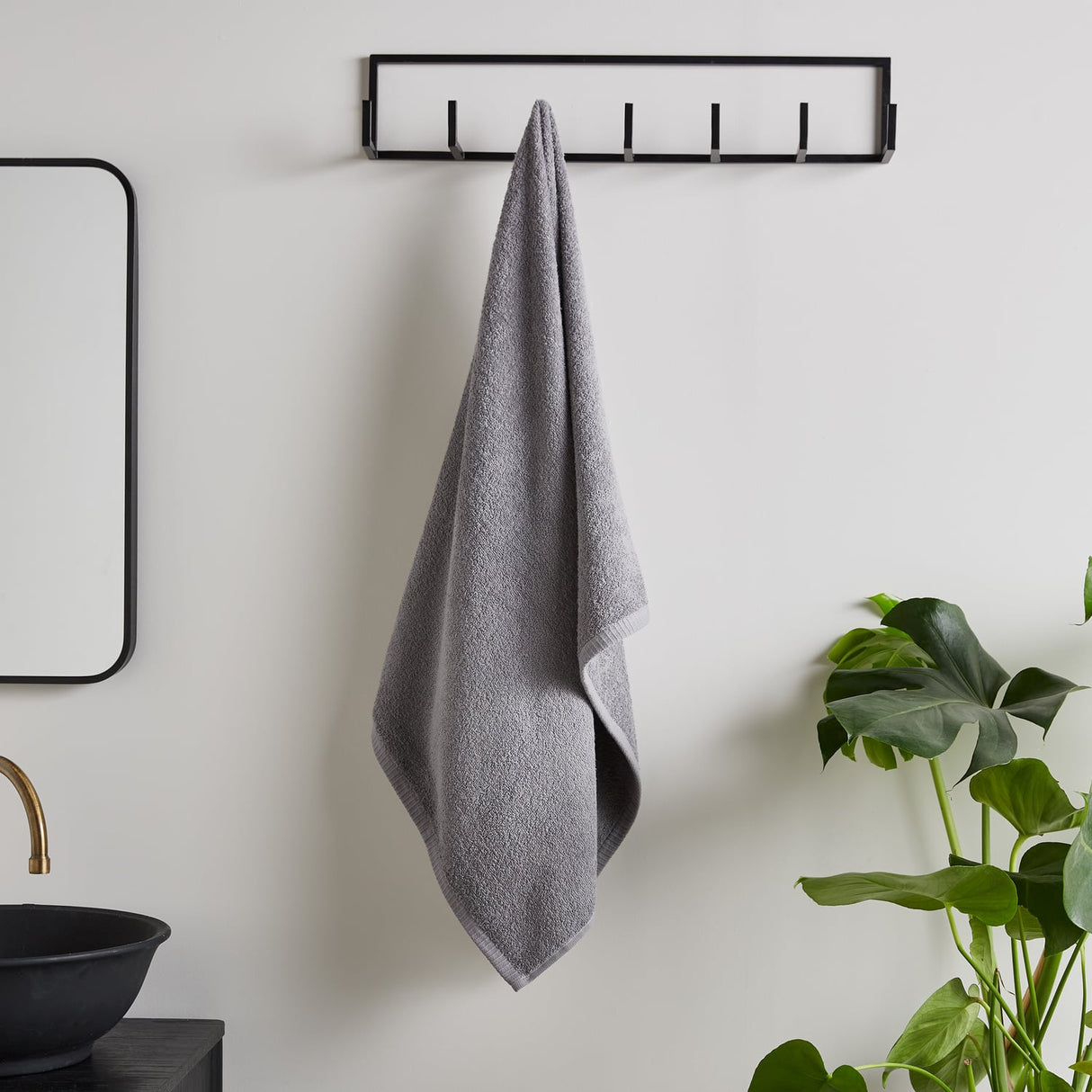 Catherine Lansfield Quick Dry 400gsm 2 Piece Bath Sheet Towel Bale - Grey - Quick Dry Towel Grey